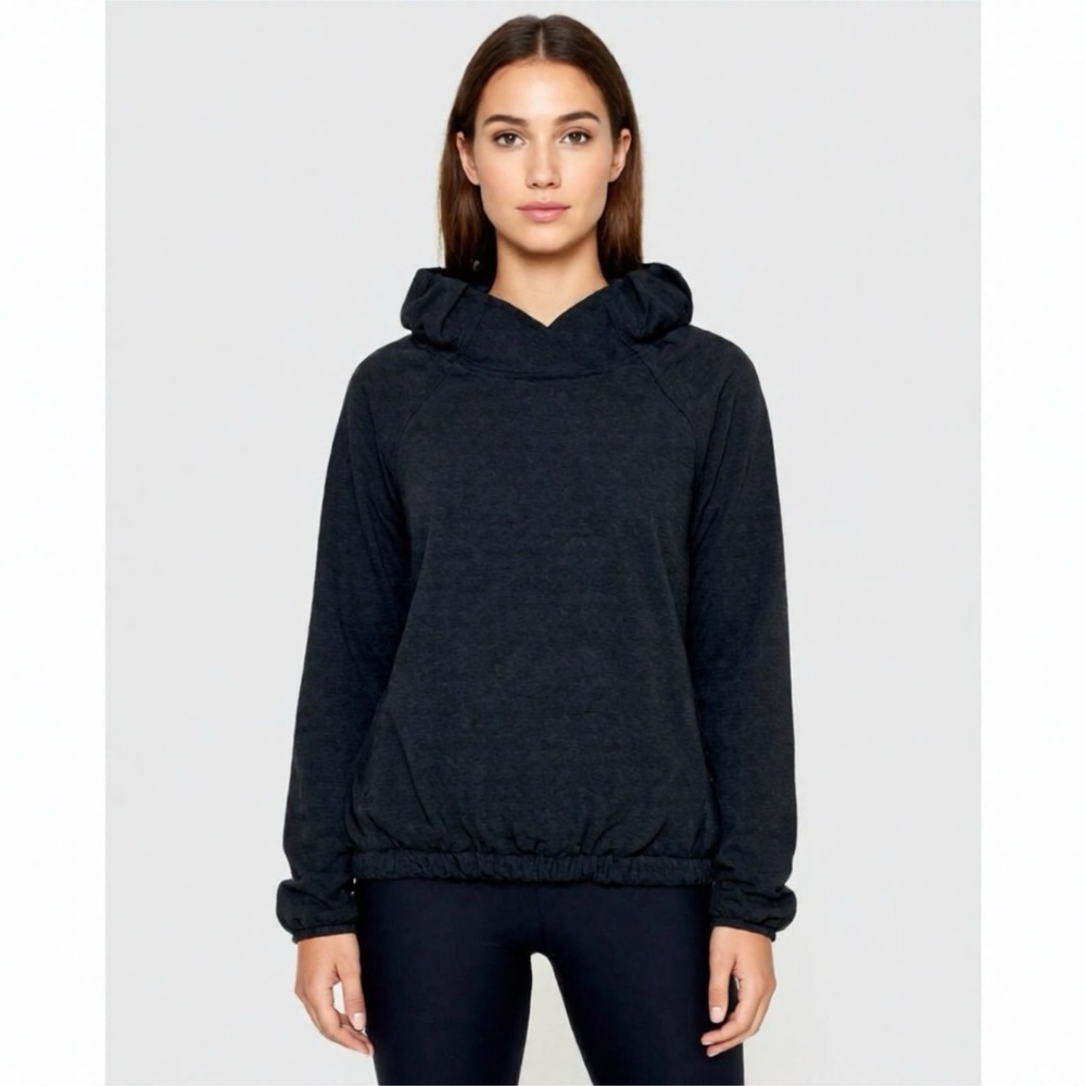 Lululemon Sweater Pullover Ruched Neckline Size 4 Dark Grey